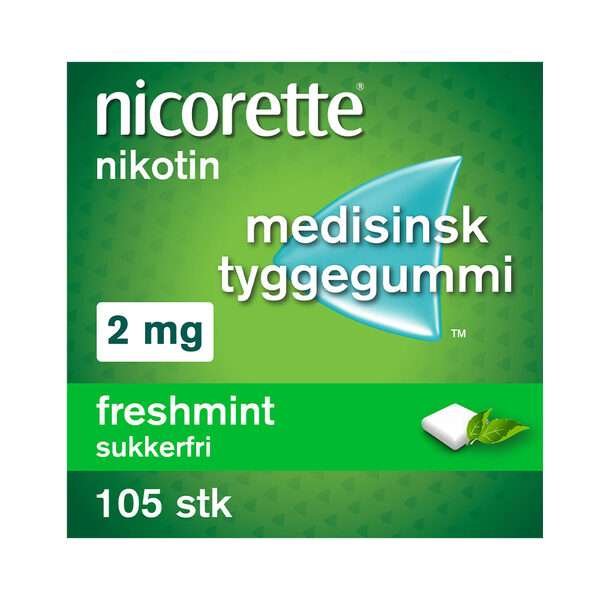 Nicorette freshmint tyggegummi 2 mg 105 stk
