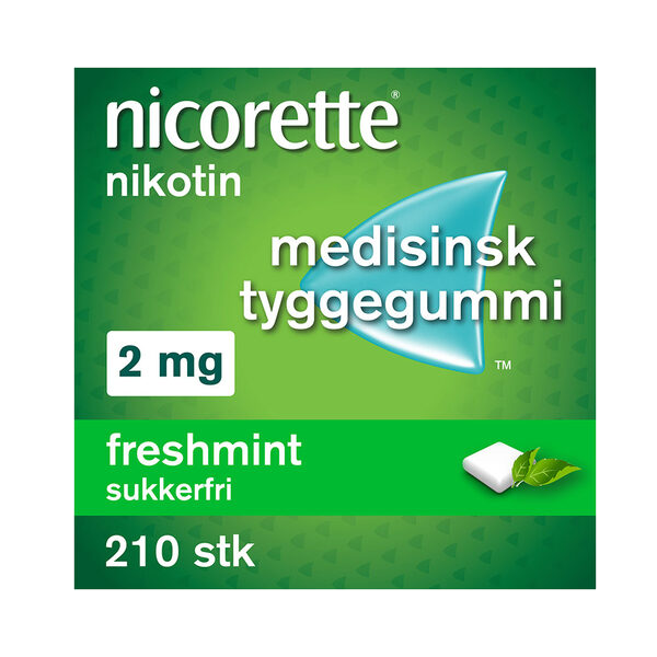 Nicorette freshmint tyggegummi 2 mg 210 stk