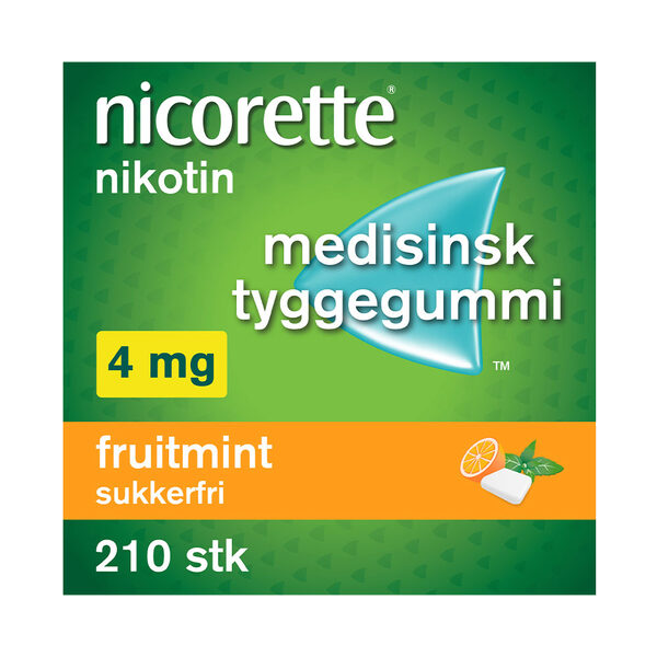Nicorette fruitmint tyggegummi 4mg 210stk