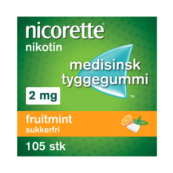 Nicorette fruitmint tyggegummi 2mg 105stk