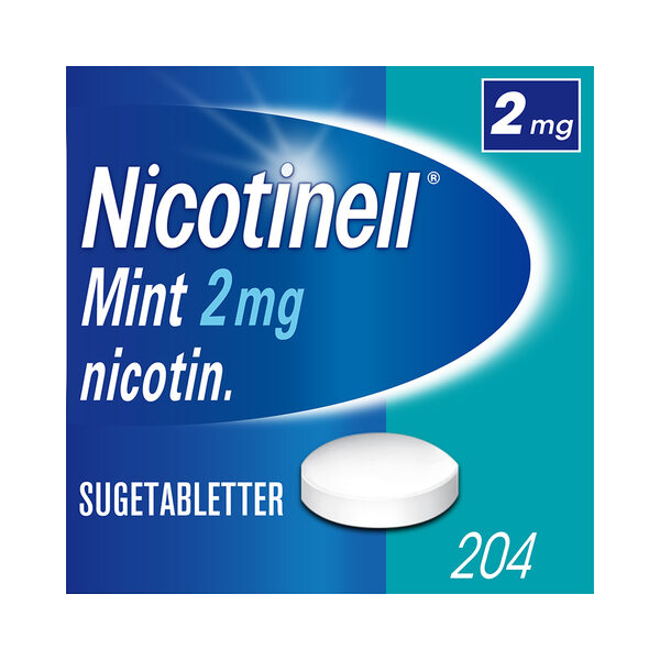 Nicotinell 2 mg sugetabletter for røykeslutt mint 204 stk