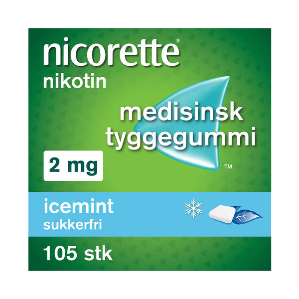 Nicorette icemint tyggegummi 2 mg 105 stk