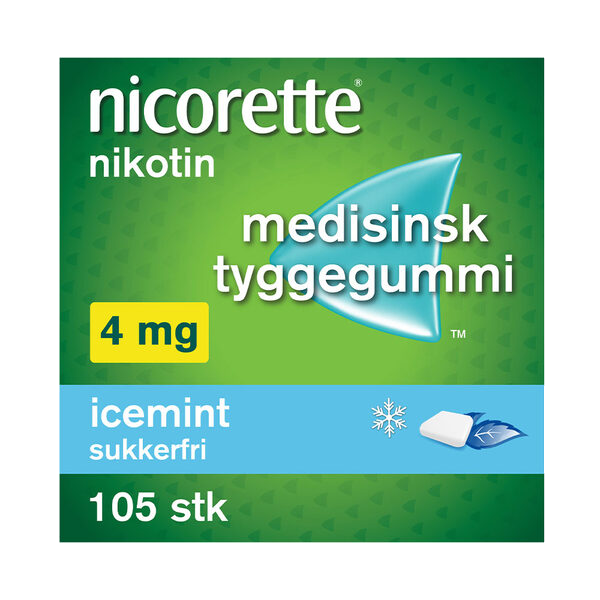Nicorette icemint tyggegummi 4 mg 105 stk