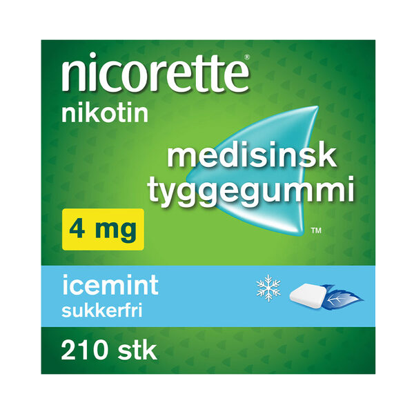 Nicorette icemint tyggegummi 4 mg 210 stk
