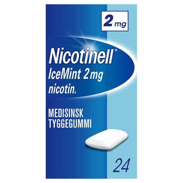Nicotinell 2mg Tyggegummi for røykeslutt Icemint 24 stk