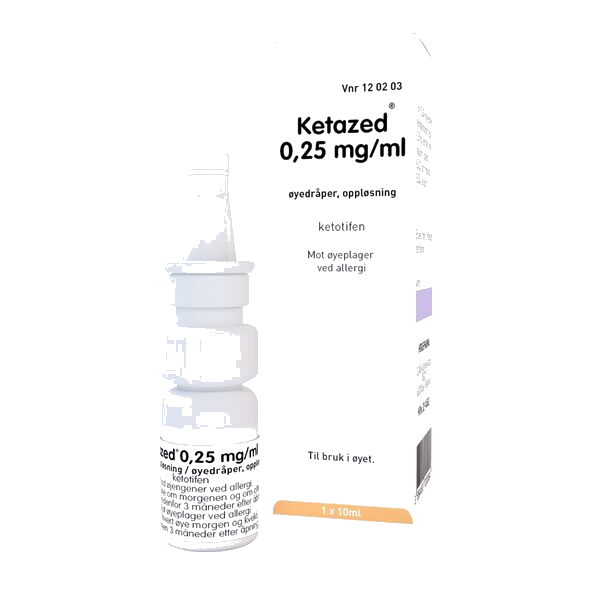 Ketazed 0,25 mg/ml øyedråper, 10 ml