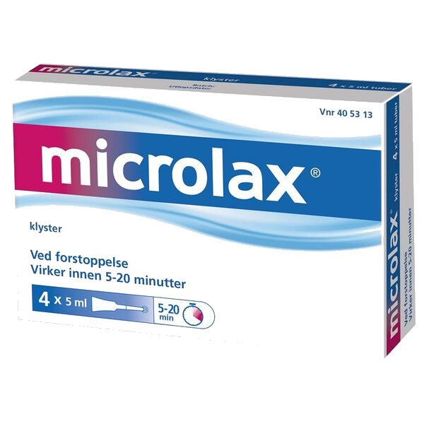 Microlax rektalvæske 4 x 5 ml