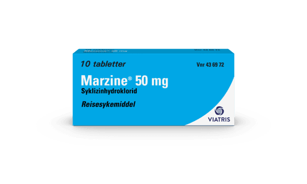 Marzine tabletter 50 mg 10 stk