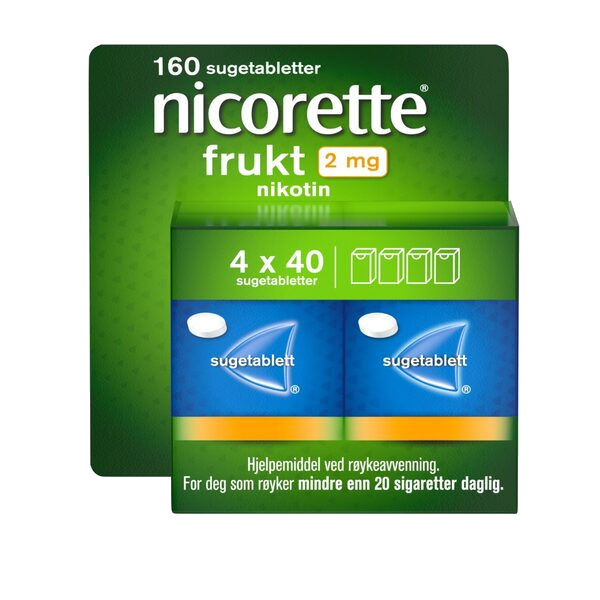 Nicorette sugetablett Frukt 2mg, 160 stk