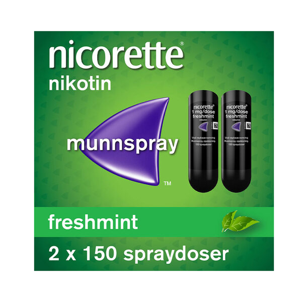 Nicorette mint munnspray 1mg/dose 2 x 150 doser