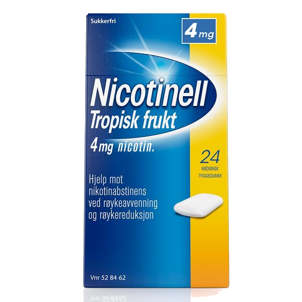 Nicotinell Tyggegummi 4 mg Tropisk Fruktsmak 24 stk