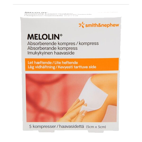 Melolin 5 x 5 cm steril kompress 5 stk