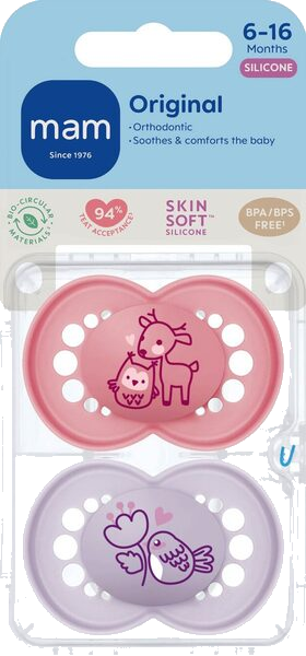 MAM Original 6-16m Silk PINK 2p