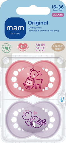 MAM Original 16-36m Silk 2p Box Pink