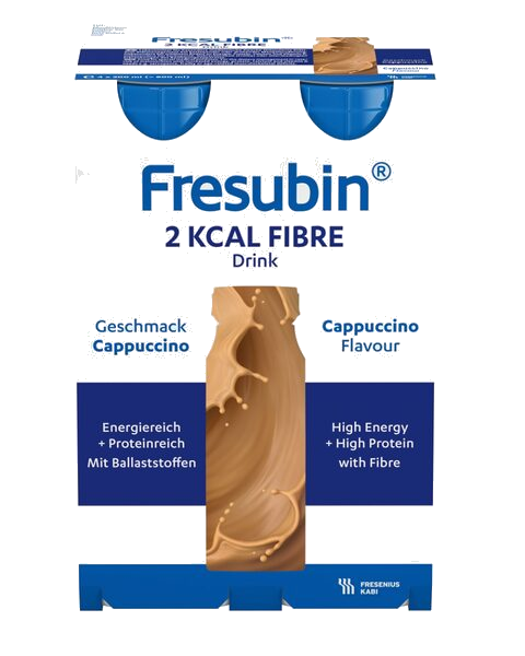 Fresubin 2 KCAL Fibre Drink Næringsdrikk Cappuccino 4X200 ml