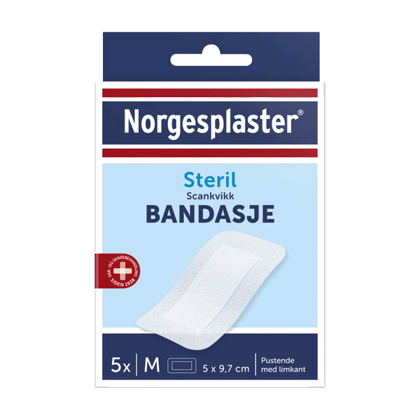 NP Scankvikk Bandasje sterile, hvit, 5x9,7cm