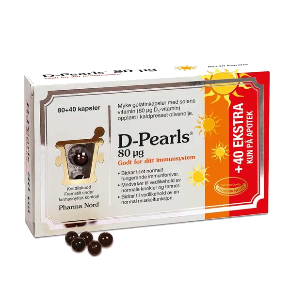 D-Pearls 80µg kapsler 80+40 stk