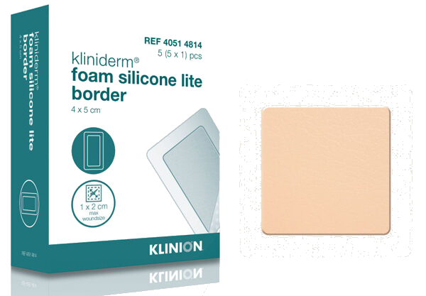 Kliniderm Silicone Lite Border 4x5cm, skumbandasje