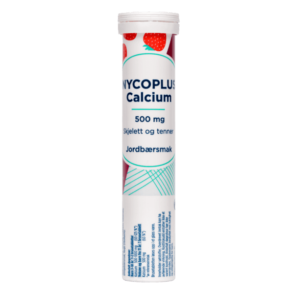 Nycoplus Calcium 500mg brusetabletter med jordbærsmak 20 stk