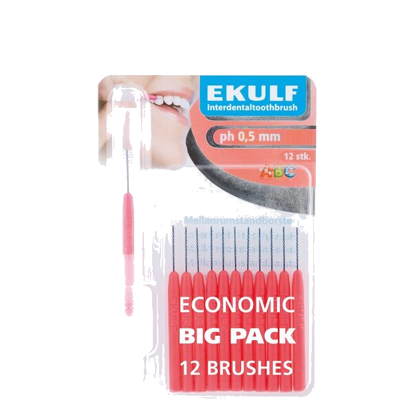 Ekulf Mellomrombørst Ph-050Rød 12 stk