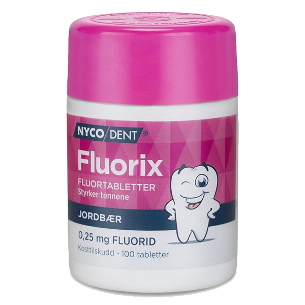 Nycodent Fluorix 0,25 mg Jordbær 100 stk
