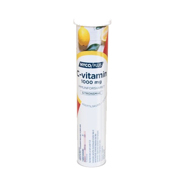 Nycoplus C-Vitamin 1000mg brusetabletter med sitronsmak 20 stk