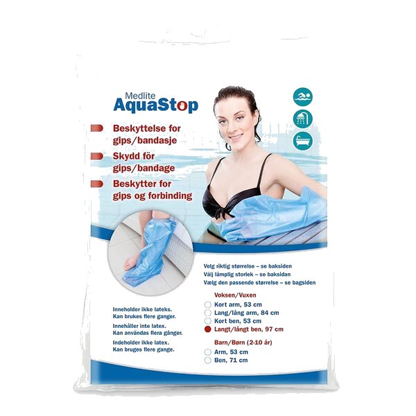 Aquastop dusjbeskyttelse til voksen ben lang