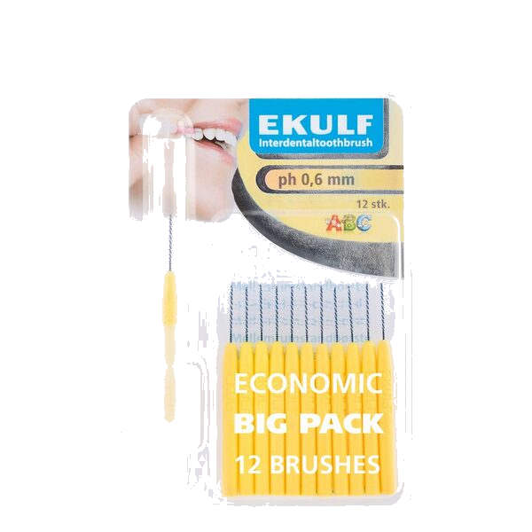 Ekulf Mellomrombørst Ph-060Gul 12 stk