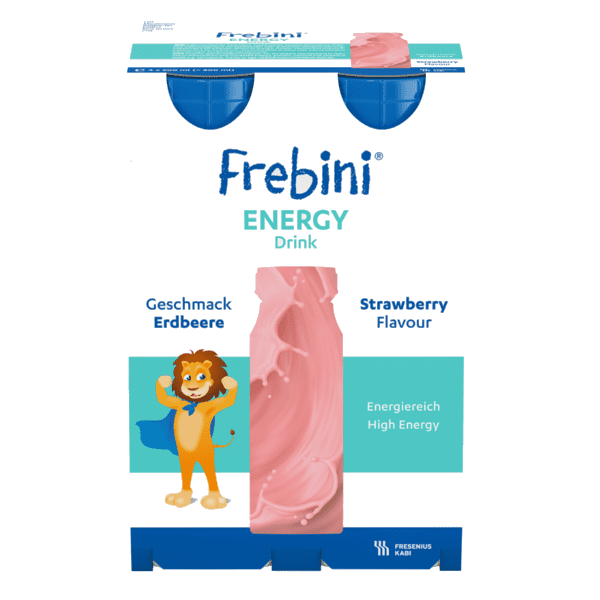 Frebini Energy Drink Næringsdrikk Jordbær 4X200 ml