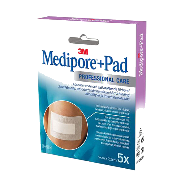 Medipore +Pad Kompr 5X7,2Cm 5 stk