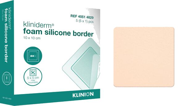 Kliniderm Silicone border 10x10cm, skumbandasje